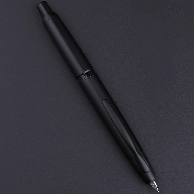 erofa Majohn A1 Press Fountain Pen with Box, Retractable Extra Fine Nib Metal Matte Black Ink Pen with Converter for Writing - Image 2